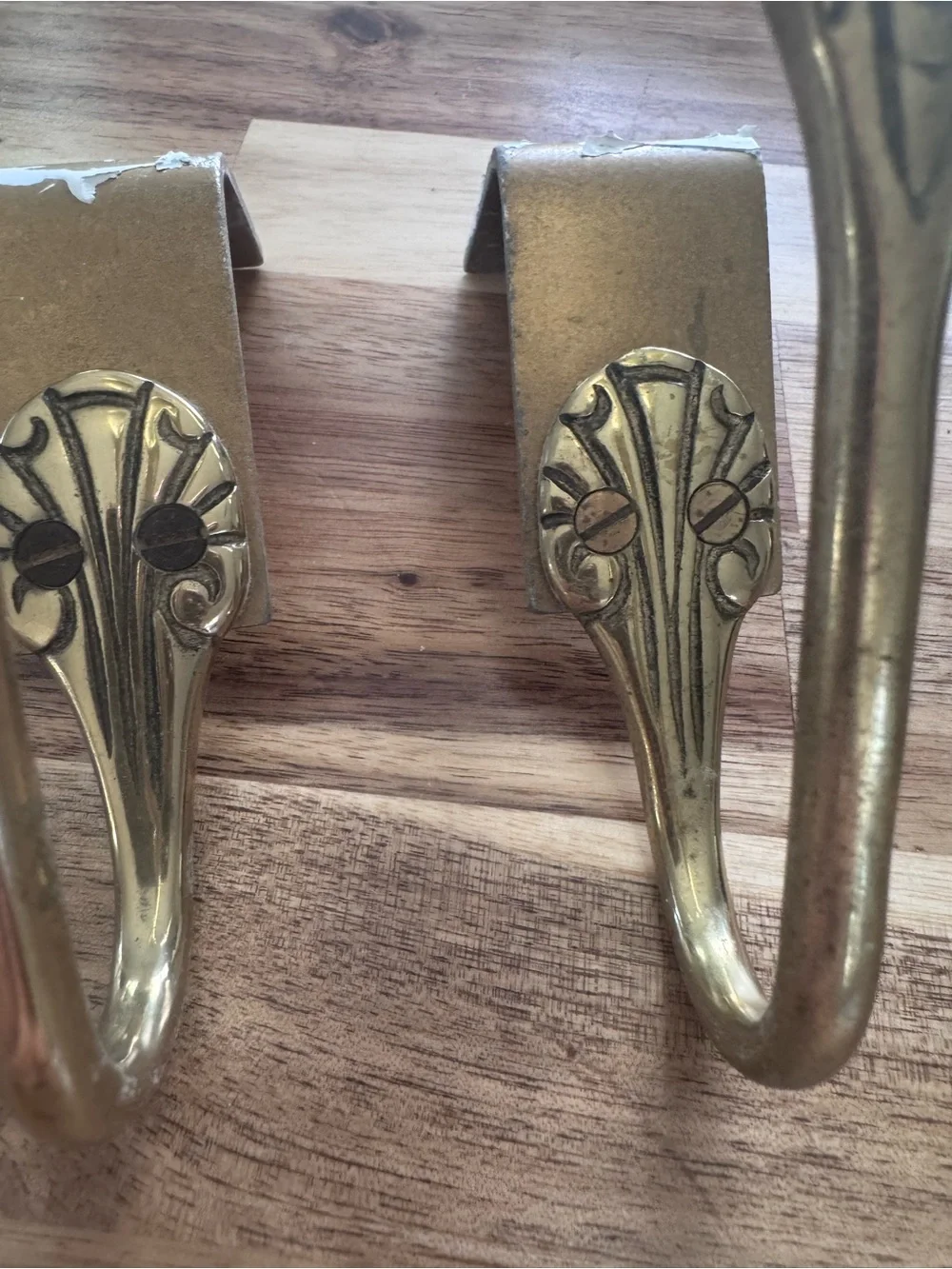 Brass Finish Decorative curtain Wall Hooks - brass vintage